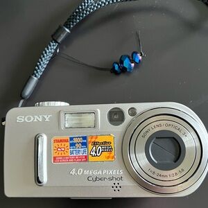 Sony Cyber-shot 4.0 MP Digital Camera - Silver with Black Strap